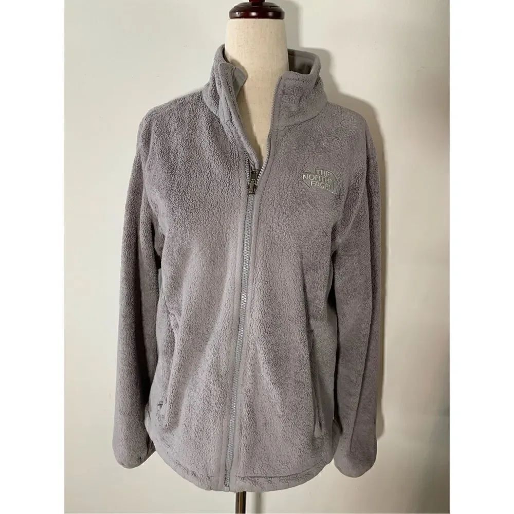 North face gray women’s fleece jacket medium